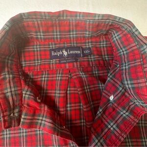 Ralph Lauren Red and Blue Plaid Men's Shirt
